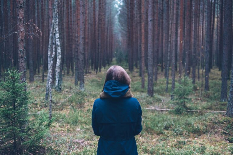 Woman looking to the future